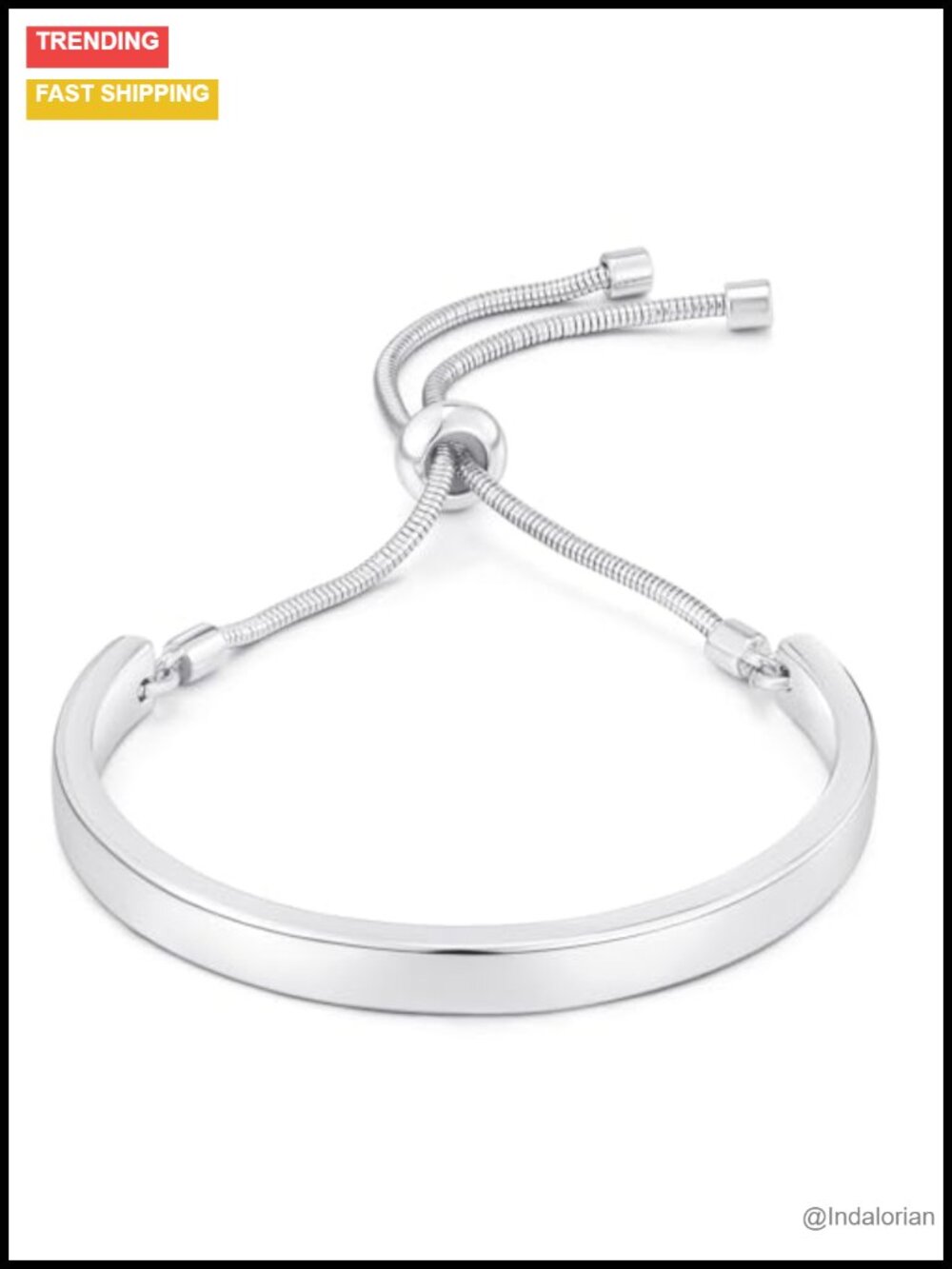 Adjustable Slider Bangle Bracelet Dainty Brass Stackable Women's Jewelry